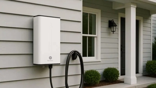 StarCharge Halo EV charger installed on home wall in Australia